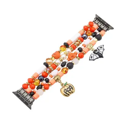 Apple Watch (49mm/46mm/45mm/44mm/42mm) Armband Halloween Beaded - Fladdermus