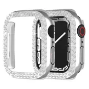 Apple Watch 7/8 (45mm) Skal Rhinestone - Silver