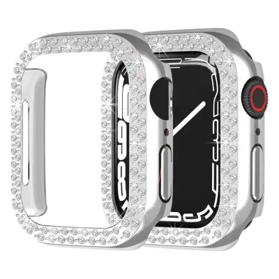 Apple Watch 7/8 (45mm) Skal Rhinestone - Silver