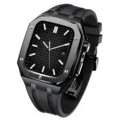 Apple Watch 7/8/9 (45mm) Luxury Band Armor Stainless Steel - Svart/Svart