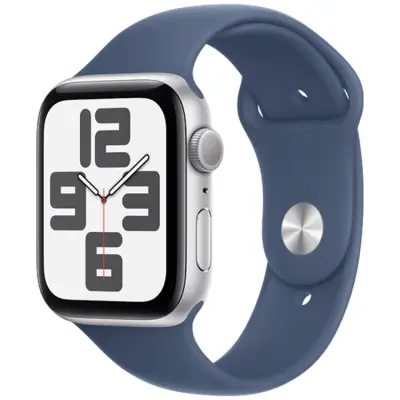 Apple Watch SE 2024 44mm (GPS) Silver (Silikon Band Blå M/L)