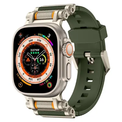 Apple Watch Ultra 2 (49mm) Armband Rotation Axis Silikon - Grön