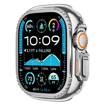 Apple Watch Ultra 2 (49mm) Skal Metal - Glossy Silver