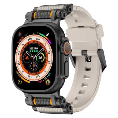 Apple Watch Ultra (49mm) Armband Rotation Axis Silikon - Starlight
