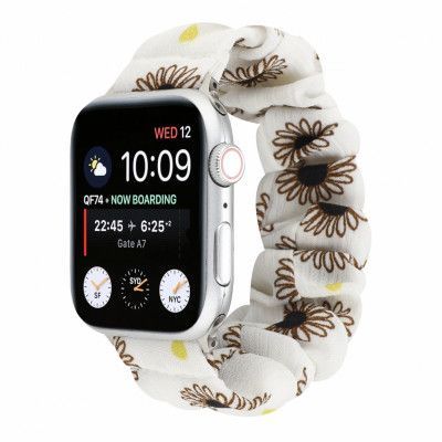 Armband Scrunchie Apple Watch 1/2/3/4/5/6/SE 38/40mm Svart Tusensköna