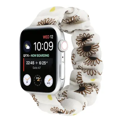 Armband Scrunchie kompatibel med Apple Watch 4/5/6/SE 42/44mm Tusensköna