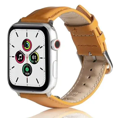 Beline Apple Watch (38/40/41mm) Armband Läder - Ljusbrun