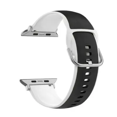 Beline Apple Watch (38/40/41mm) Armband Silikon Läder - Svart