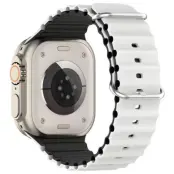 Beline Apple Watch (38/40/41mm) Armband Silikon Waves - Svart/Vit
