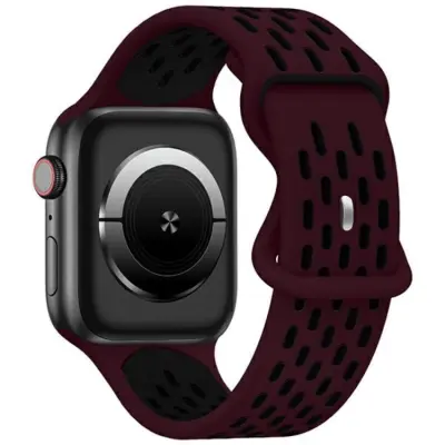 Beline Apple Watch (38/40/41mm) Armband Sport Silikon - Röd/Svart