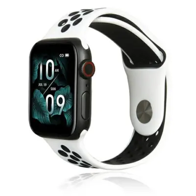 Beline Apple Watch (38/40/41mm) Armband Sport Silikon - Svart/Vit