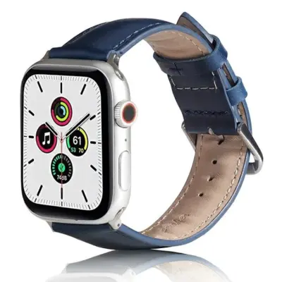 Beline Apple Watch (42/44/45/49mm) Armband Läder - Blå