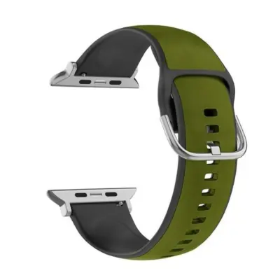 Beline Apple Watch (42/44/45/49mm) Armband Silikon Läder - Grön