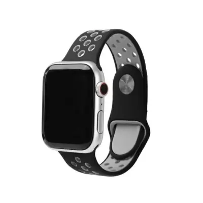 Beline Apple Watch (42/44/45/49mm) Armband Sport Silikon - Svart/Grå
