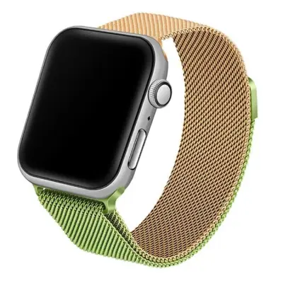 Beline Apple Watch (42/44/45/49mm) Armband Steel - Grön/Gold