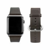 CASEual Apple Watch 38 mm - Mörkbrunt läderarmband med präglad struktur