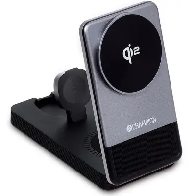 Champion QI2 3-in-1 Laddställ 15W - Svart