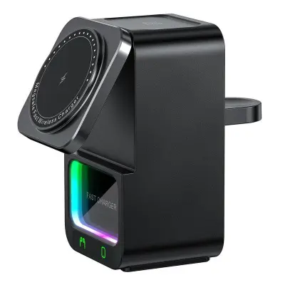 DH19 5-i-1 Bluetooth-högtalare och trådlös laddare för Apple Watch - Svart