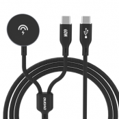 Dudao 2in1 Apple Watch Laddare Med USB-C Kabel - Svart