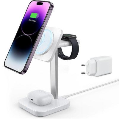 ESR 3-i-1 Magsafe Trådlös Laddare iPhone, Apple Watch, Airpods - Vit