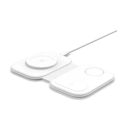F20P Trådlös laddare 3-i-1 för iPhone, Apple Watch, AirPods - Vit