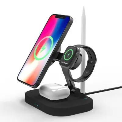F22 15W 4-i-1 MagSafe trådlös laddare för iPhone, Apple Watch, AirPods Pro