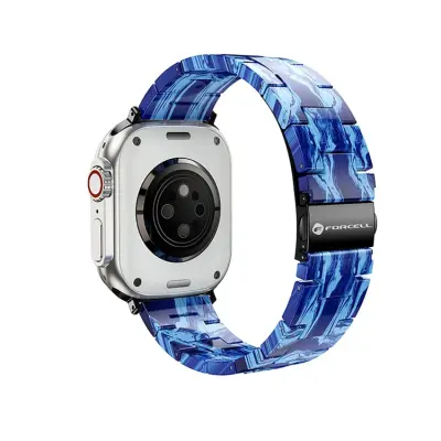 Forcell Apple Watch (38/40/41) Armband Resin Marble - Blå