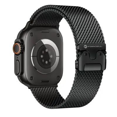 Forcell Apple Watch (38/40/41) Armband Stainless Steel - Svart