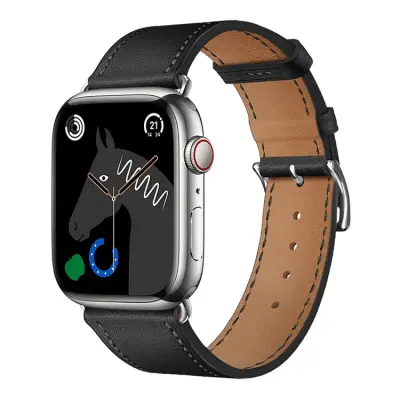 Forcell Apple Watch 38/40/41mm Armband Eco Läder - Svart