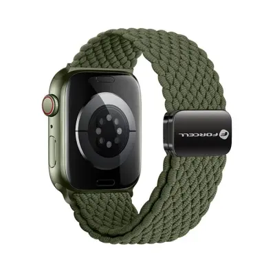 Forcell Apple Watch (38/40/41mm) Armband Magnetic Nylon - Mörk Olive