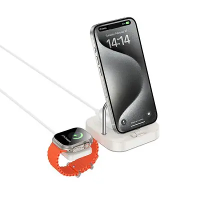 Hoco 3in1 Trådlös Laddare Apple Watch iPhone Airpods 5W 3A CQ16A (Vit)