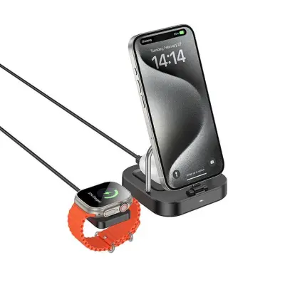 Hoco 3in1 Trådlös Laddare Apple Watch iPhone Airpods 5W 3A CQ16A (Svart)