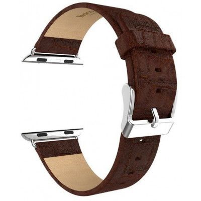 Hoco Bamboo Leather Band (Watch 38/40 mm) - Svart