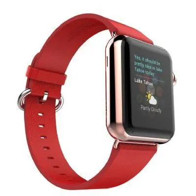 Hoco Pago Leather Band (Apple Watch 38 mm) - Röd