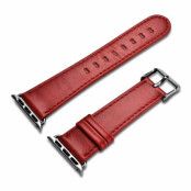 iCarer Äkta Läder Armband Apple Watch 3 / 2 / 1 38mm - Röd