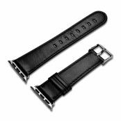 iCarer Äkta Läder Armband Apple Watch 3 / 2 / 1 38mm - Svart