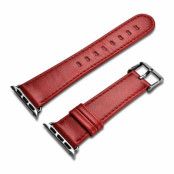 iCarer Äkta Läder Armband Apple Watch 3 / 2 / 1 42mm - Röd
