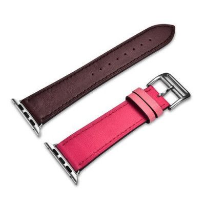 iCarer Hermes Cow Läder Strap Apple Watch 42mm / 44mm- Rose / Kaffe
