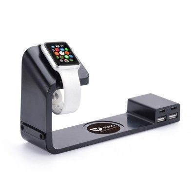 Itian A12 Multifunktionellt laddningssation med Qi - Svart