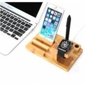 Itian Stativ och laddningsstation i trä till Apple Watch och iPhone