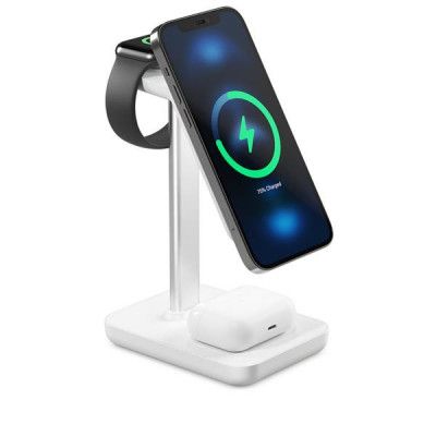 Journey MagSafe-Kompatibelt 3-i-1 Trådlöst Laddningställ - Vit