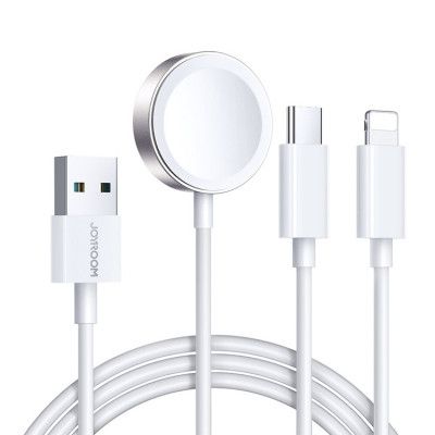 Joyroom 3in1 USB-A till USB-C Lightning Apple Watch - 1.2m