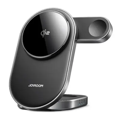 JOYROOM Qi2 MagSafe Trådlös Laddare iPhone, Apple Watch, Airpods - Svart
