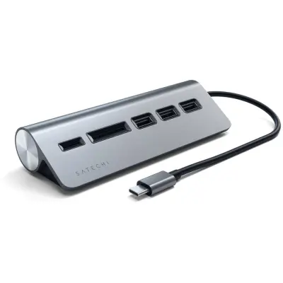 Satechi USB-C Aluminium USB 3.0 Hub&Card Reader - Silver