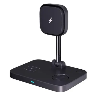 Magnetisk trådlös laddare för iPhone/AirPods/Apple Watch med kylfläkt