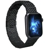 Pitaka Apple Watch (40/44/45/46/49) Armband Carbon Fiber Retro - Svart