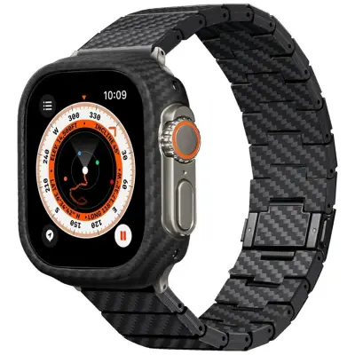 Pitaka Apple Watch (40/44/45/46/49) Armband Carbon Fiber - Svart