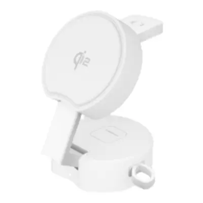 Qi2 3in1 Trådlös Laddare iPhone, Apple Watch, Airpods (Vit)