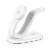 Qi2 MagSafe Trådlös Laddare iPhone, Apple Watch, Airpods 15W - B-28 (Vit)