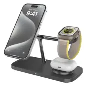 Qi2 MagSafe Trådlös Laddare iPhone, Apple Watch, Airpods T255 - Svart